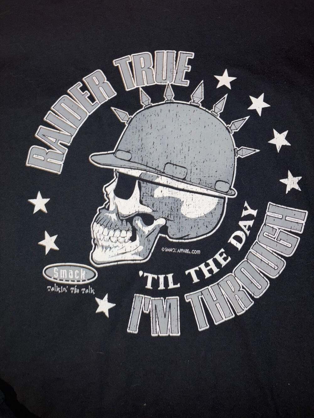 Smack Apparel Raider True Skull Long Sleeve Size 2XL Black T-Shirt